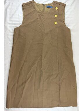 NWOT J.McLaughlin Shea Dress Womens XL Old Money Minimalist Wool Blend Gold Butt